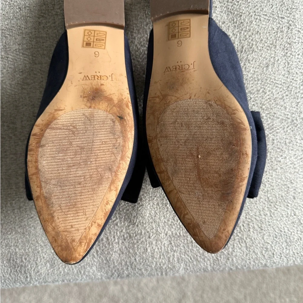 J. Crew Women's Navy Blue Bow Flats - Picture 4 of 4
